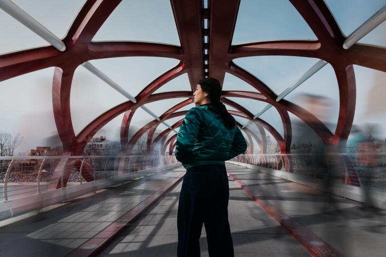 Women on bridge